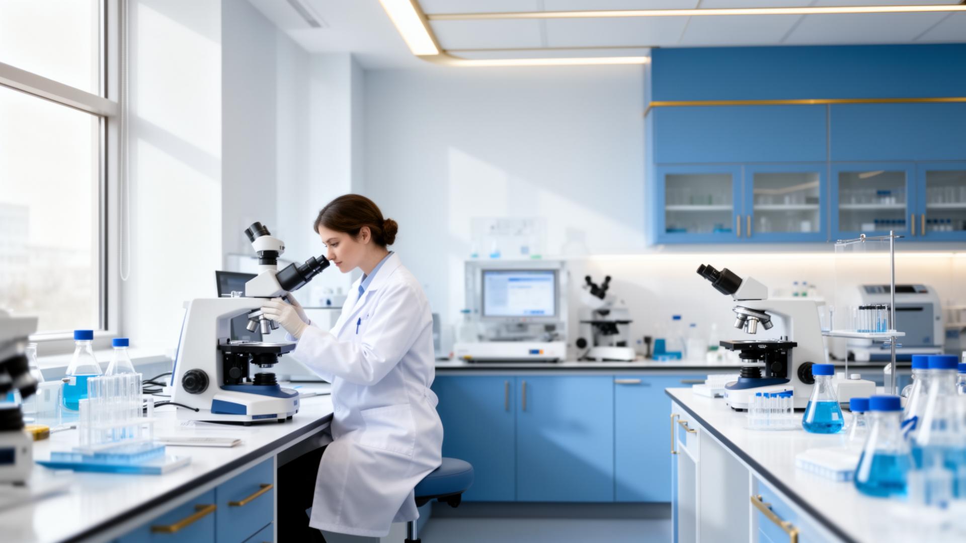 Equipe Premium Lab trabalhando em laboratório moderno